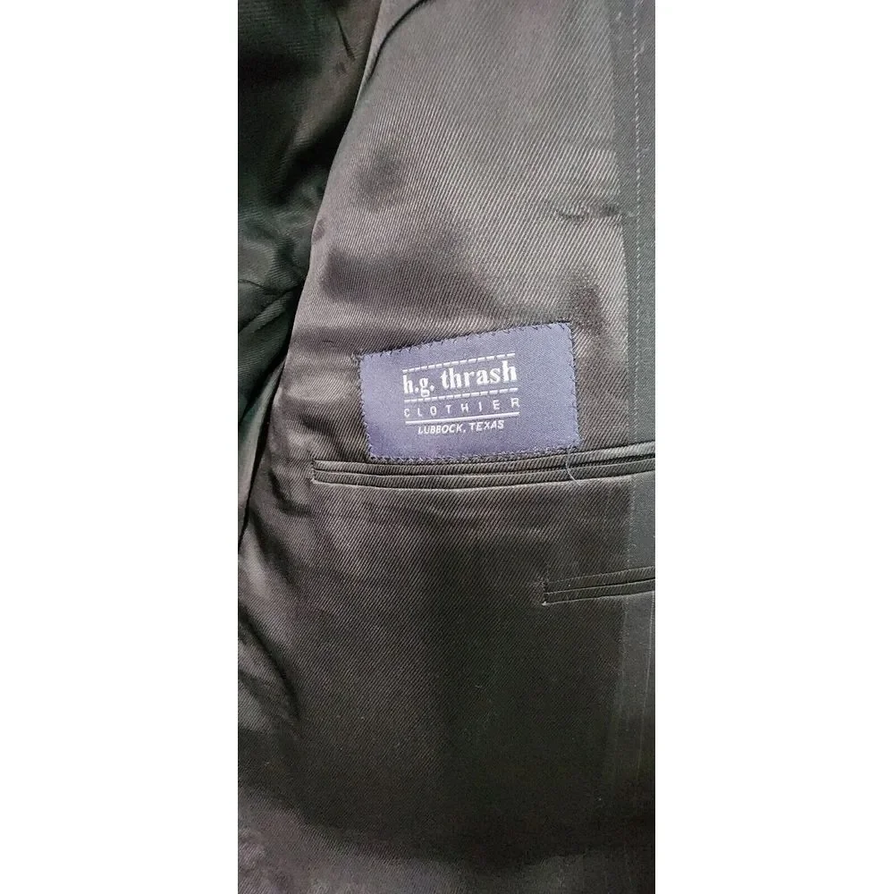 Burberry Men's Suit Blazer 46R 2-Button‎ Grey Pin-Striped 100% Wool EUC